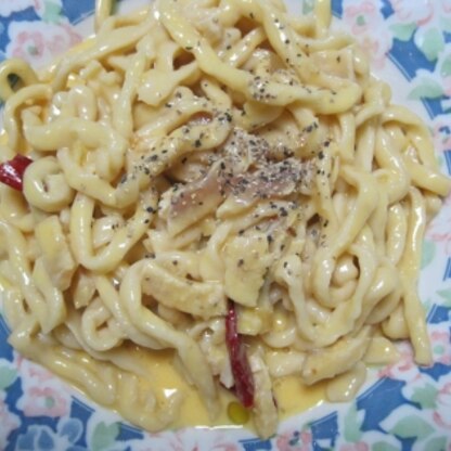 手打ちパスタで作ってみました。